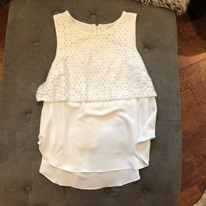 The Vanity Room Eyelet Lace Overlay Blouse